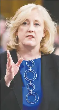  ?? ADRIAN WYLD / THE CANADIAN PRESS FILES ?? Veteran Conservati­ve MP Lisa Raitt, who has held the Milton riding in Ontario since 2008, but won in 2015 by a margin of less than five per cent, is being challenged by star Liberal candidate Adam van Koeverden, an Olympic paddler.