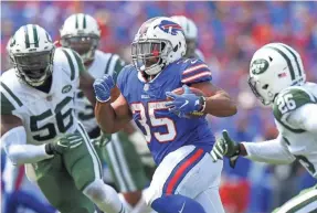  ?? RICH BARNES/USA TODAY SPORTS ?? The Bills likely need a big game from running back Mike Tolbert (35) to get past the Jaguars in the first round of the playoffs.