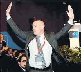  ?? FOTO: CARMELO RUBIO ?? Rubiales ganó por amplia mayoría a Larrea en las elecciones celebradas ayer