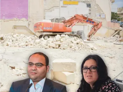  ?? ?? Finance Minister Clyde Caruana and Malta Developers Associatio­n CEO Deborah Schembri