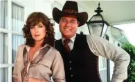  ??  ?? Linda Gray, aka Sue Ellen, with J.R. in Dallas