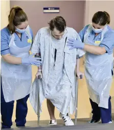  ??  ?? QEUH Hospital staff, clockwise from main: Speech and language therapist Rachael Matthew; Anne Watson and Emma Brough; Scott Boardman; and Stephanie Todman