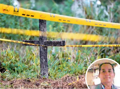  ?? FOTO ?? En una zona boscosa del sito El Tigre, de Turbo, fue hallado el cadáver del reclamante de tierras, Porfirio Jaramillo.