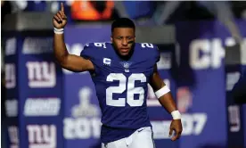  ?? ?? The Giants drafted Saquon Barkley with the No 2 pick in the 2018 NFL Draft. Photograph: Adam Hunger/AP