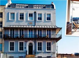  ??  ?? GRAND ENTRANCE: Albion House, left, and, above, the view from one of the airy rooms