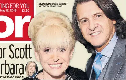  ??  ?? DEVOTED Barbara Windsor with her husband Scott