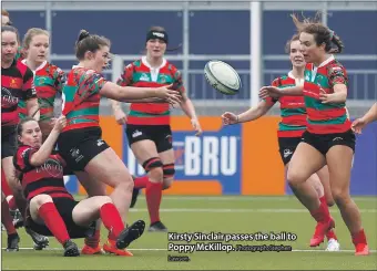  ?? Lawson. Photograph: Stephen ?? Kirsty Sinclair passes the ball to Poppy McKillop.