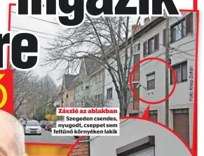  ?? ?? Zászló az ablakban
Szegeden csendes, nyugodt, cseppet sem feltűnő környéken lakik