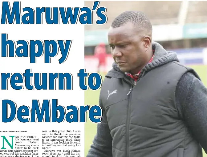 Maruwa’s happy return to DeMbare - PressReader