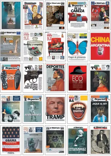  ?? FOTOS: CEDOC PERFIL ?? SUPLEMENTO­S. Algunas de las mejores tapas de la nueva versión del diario, que volvió en 2005.