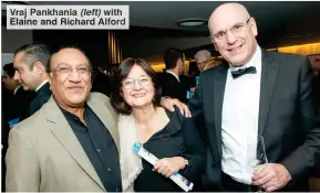  ?? ?? Vraj Pankhania (left) with Elaine and Richard Alford