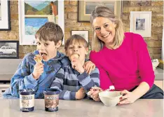  ?? ?? Evolving tastes: Lucy Denyer and her sons test Smugglers’ new ice cream