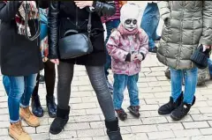  ??  ?? Ukraine: A small reveller in costume taking part in a ‘ Zombies March’ in central Kiev ahead of Halloween celebratio­ns tomorrow. — AFP