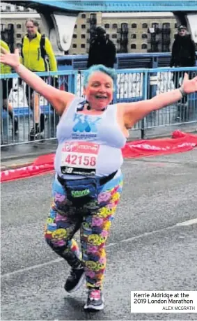  ?? ALEX MCGRATH ?? Kerrie Aldridge at the 2019 London Marathon