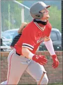  ?? Jeremy Stewart ?? Cedartown’s Dylan Cupp looks up after hitting the ball in his first at-bat in Game 1 against Cairo in the second-round state playoff series at Cedartown High School on Tuesday, May 3.