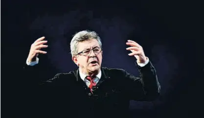  ?? SAMEER AL-DOUMY / AFP ?? Jean-Luc Mélenchon durant un míting recent a la ciutat normanda de Caen