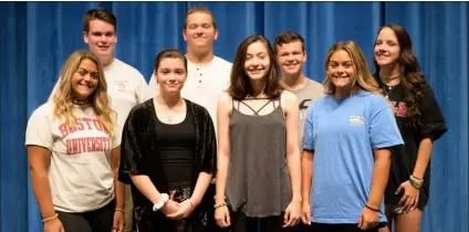  ?? SUBMITTED PHOTO ?? The cast is ready when Center Stage Production­s’ “Frozen Jr.” comes to the Neumann University stage Aug. 1-3. The cast includes, left to right, front, Rose Rybak, Abby White, Delany Rauscher-Adams, Marissa Reba, back, Daniel Mignogna, Aiden White, Brendan Baldwin and Alyssa Noval.