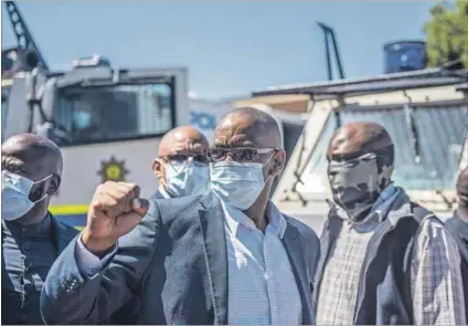  ?? Photo: Alet Pretorius/gallo Images ?? Fighting to the end: Ace Magashule leaving the Bloemfonte­in magistrate’s court, where he appeared in February on charges relating to the asbestos scandal in the Free State.