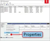  ?? ?? Select ‘Properties' (1); in the next window, see if the 'Partition style' says GPT (2)