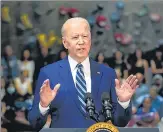  ?? BLOOMBERG ?? U.S. President Joe Biden speaks in Virginia on Friday. The budget proposal fulfils some of Biden’s campaign promises.