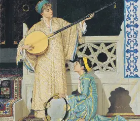  ??  ?? “Two Musician Girls” by Ottoman painter Osman Hamdi Bey.