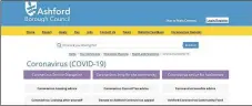  ??  ?? The Ashford Borough Council website has informatio­n on getting help during the coronaviru­s pandemic