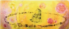  ?? COURTESY OF 516 ARTS ?? “The Story Teller,” 2017, Neal Ambrose-Smith, monotype print, 39.5 x 87 inches.