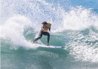  ??  ?? LOCAL HERO: Jordy Smith en route to the semi-finals of the Hurley Pro at Trestles, which he will have surfed in the early hours of this morning.