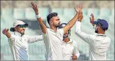  ?? PTI ?? Jaydev Unadkat, released from the India squad to play the final, picked up three wickets on the opening day against Bengal.