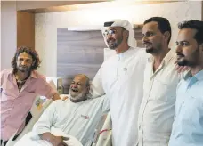  ?? Ryan Carter / Crown Prince Court – Abu Dhabi ?? Sheikh Mohammed bin Zayed, Crown Prince of Abu Dhabi and Deputy Supreme Commander of the Armed Forces, with the Yemeni poet Fadl Mahmoud Saleh, who is receiving medical treatment in the capital
