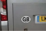  ??  ?? A GB sticker or a number plate with GB or GB with the union flag must now be used