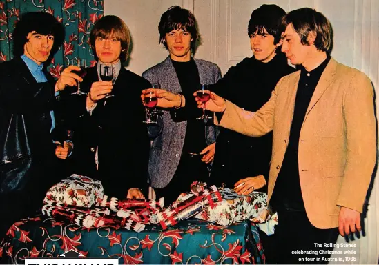  ?? ?? The Rolling Stones celebratin­g Christmas while on tour in Australia, 1965