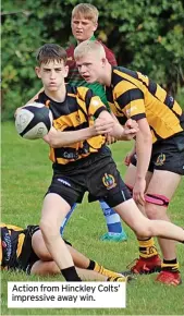  ?? ?? Action from Hinckley Colts’ impressive away win.