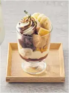  ??  ?? Tonyu ice cream parfait.