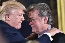  ??  ?? In the clear: Steve Bannon with Donald Trump