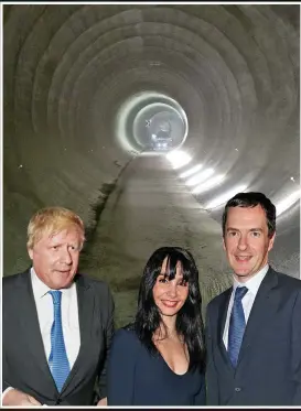  ??  ?? Location, location: one of the Crossrail tunnels. Boris Johnson, Tamara Rojo, artistic director of the English National Ballet, and George Osborne were among guests at last year’s party