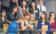  ?? REUTERS ?? ▪ Students from Marjory Stoneman Douglas High School react as the Florida House of Representa­tives votes down a procedural move to take a bill banning assault weapons.