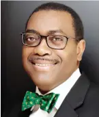  ??  ?? Dr Akinwunmi Adesina.