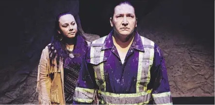  ??  ?? Edmonton’s Matthew MacKenzie won the Carol Bolt Award for his play Bears, here starring Christine Sokaymoh Frederick and Sheldon Elter. MacKenzie says he will donate the $5,000 prize to two emerging Indigenous artists.