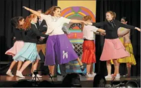  ?? PHOTOS BY GENE WALSH — DIGITAL FIRST MEDIA ?? Cast members perform during a dress rehearsal of Pennbrook Middle School’s musical.