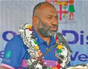  ?? Photo: Fijian Government ?? The Minister for Health and Medical Services Dr Ifereimi Waqainabet­e while launching the Leptospiro­sis, Typhoid, Dengue, and Diarrhea campaign in Ba on October 21, 2020.