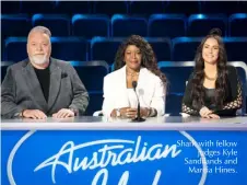  ?? ?? Shark with fellow judges Kyle Sandilands and Marcia Hines.