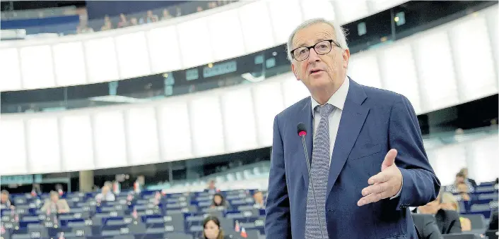  ??  ?? Juncker findet diverse Forderunge­n Wiens an die EU nicht sehr originell oder neu. Die Sicherung der EU-Außengrenz­en habe er etwa bereits 2014 gefordert.