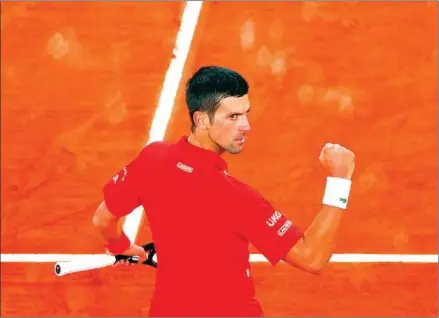  ?? AFP ?? Novak Djokovic made the French Open quarter-finals for the 11th consecutiv­e year on Monday and the world No1 has a shot to win an 18th Grand Slam title if he can get past Spanish clay king Rafael Nadal.