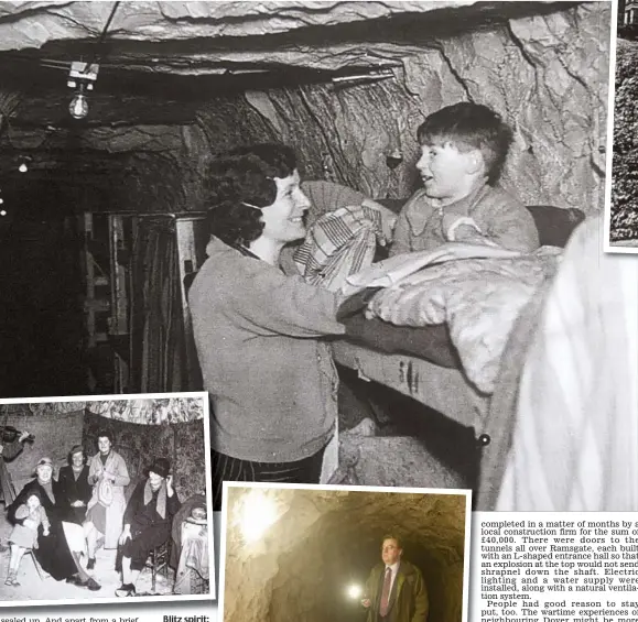  ??  ?? Blitz spirit: Frank the
fiddler brightens up life in the
tunnels. Right: Robert
Hardman explores the forgotten
network