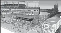  ?? COURTESY OF THE CHICAGO CUBS ?? An artist’s rendering shows some of the $500 million in planned renovation­s at 99-year-old Wrigley Field.