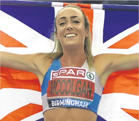  ?? Getty. ?? Eilish McColgan capped a fine weekend at the British Indoor Championsh­ips with success in the 1,500m.