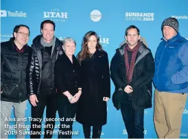  ??  ?? Alex and Tracy (second and third from the left) at the 2019 Sundance Film Festival