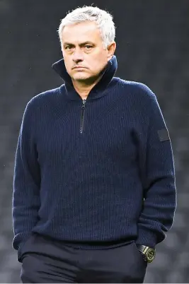  ?? Picture: Getty Images ?? SERIOUS LOOK. Jose Mourinho’s Spurs face a must-win clash as they host defending champions Manchester City in the English Premier League tomorrow.