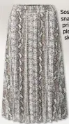  ??  ?? Sosandar snake print pleated skirt £49